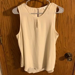Large womens cream tank with keyhole